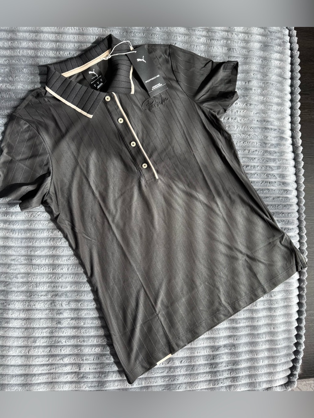 NEW Porsche x Puma Women's Black Polo Shirt - 911 Targa 60Y Size S